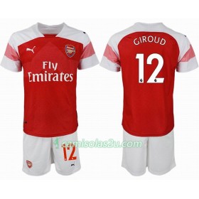 Camisolas de Futebol Arsenal GIROUD 12 Criança Equipamento Principal 2018/19 Manga Curta